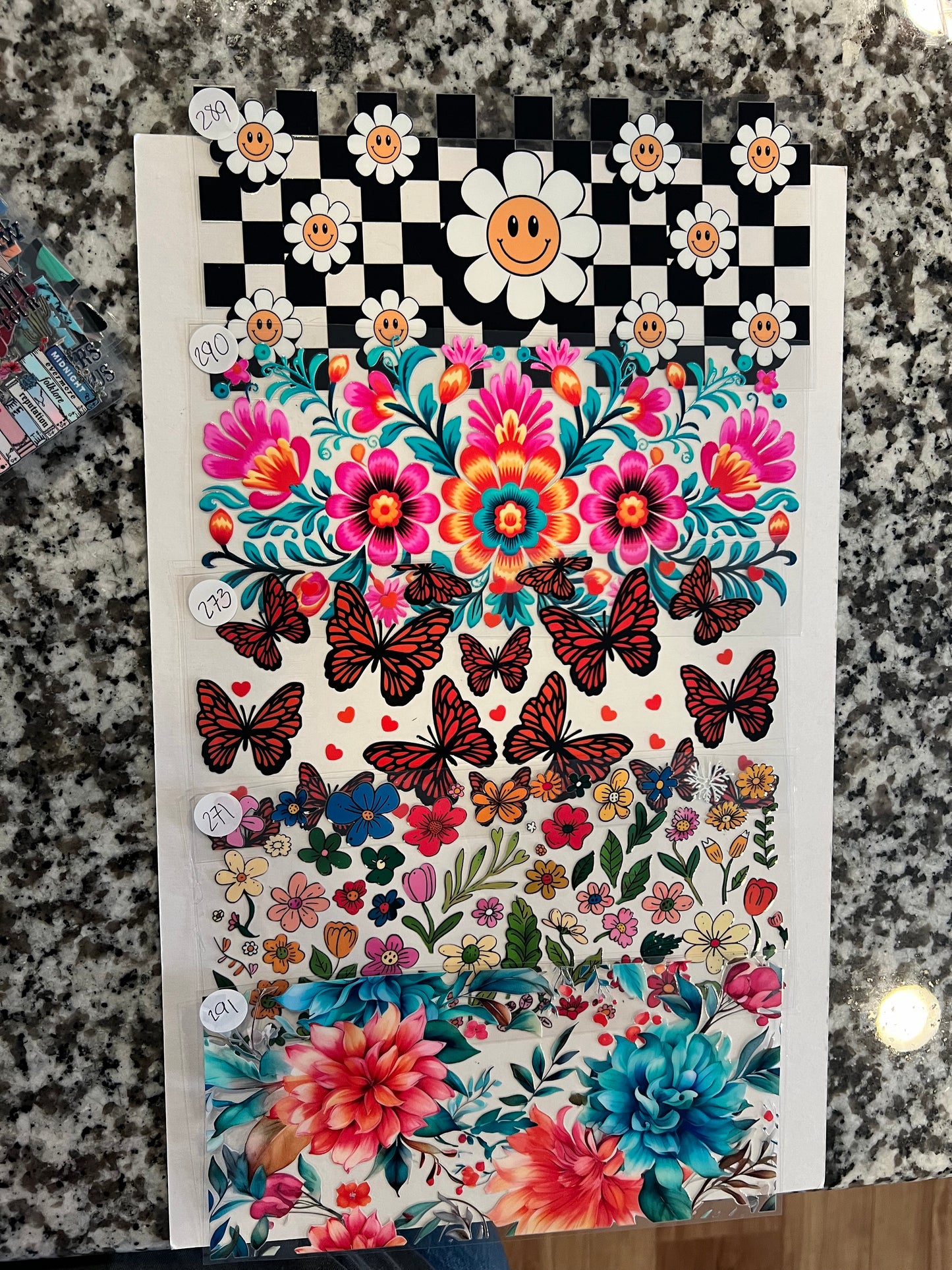 Butterfly and Floral UVDTF Wraps