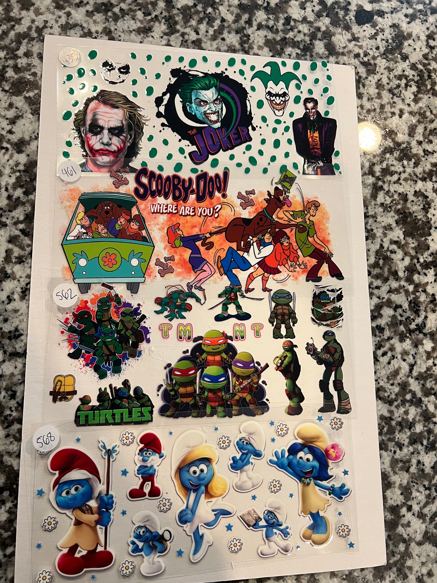 Horror/ Misc Character UVDTF Wraps
