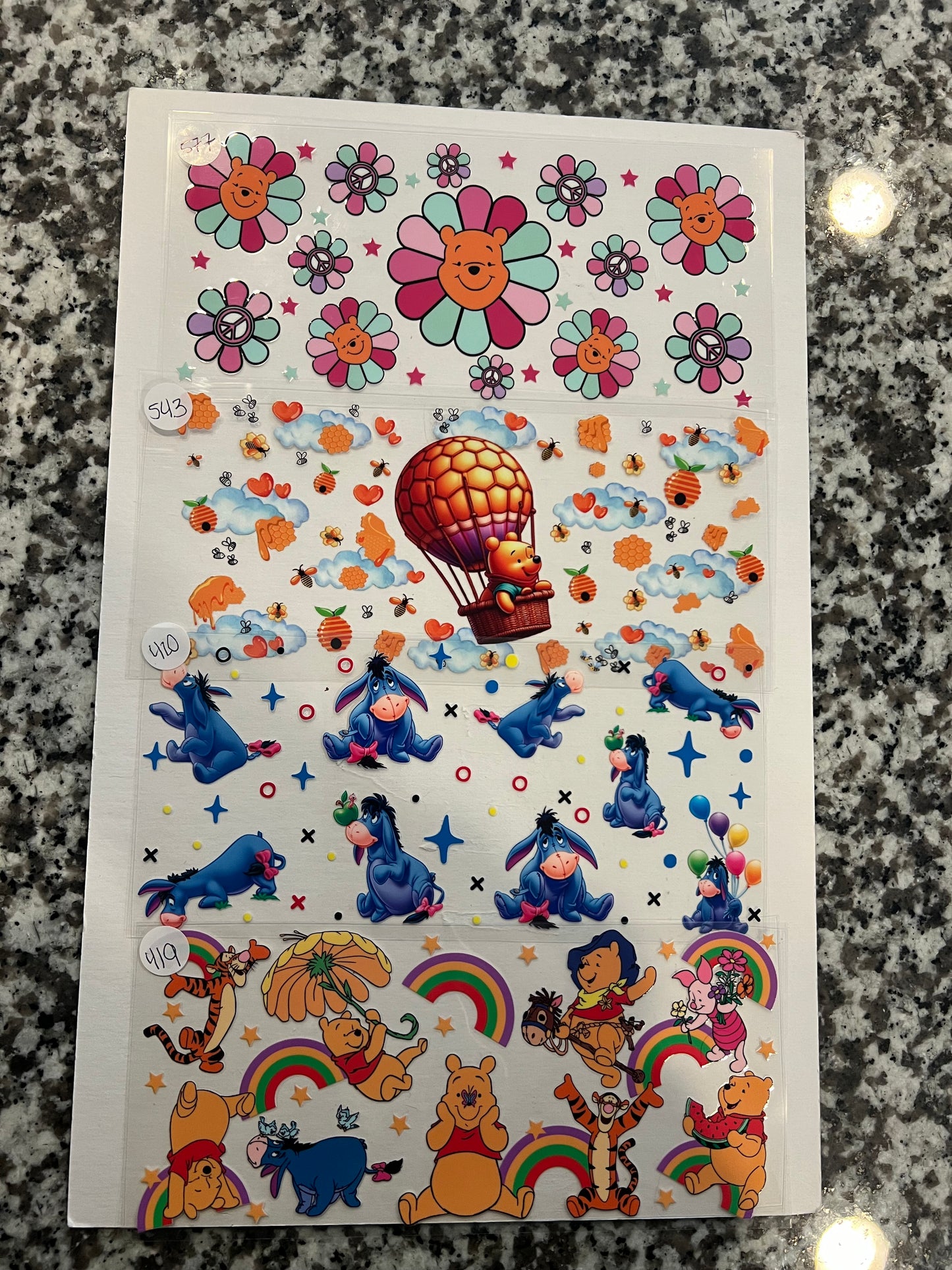 P o o h and Friends UVDTF Wraps