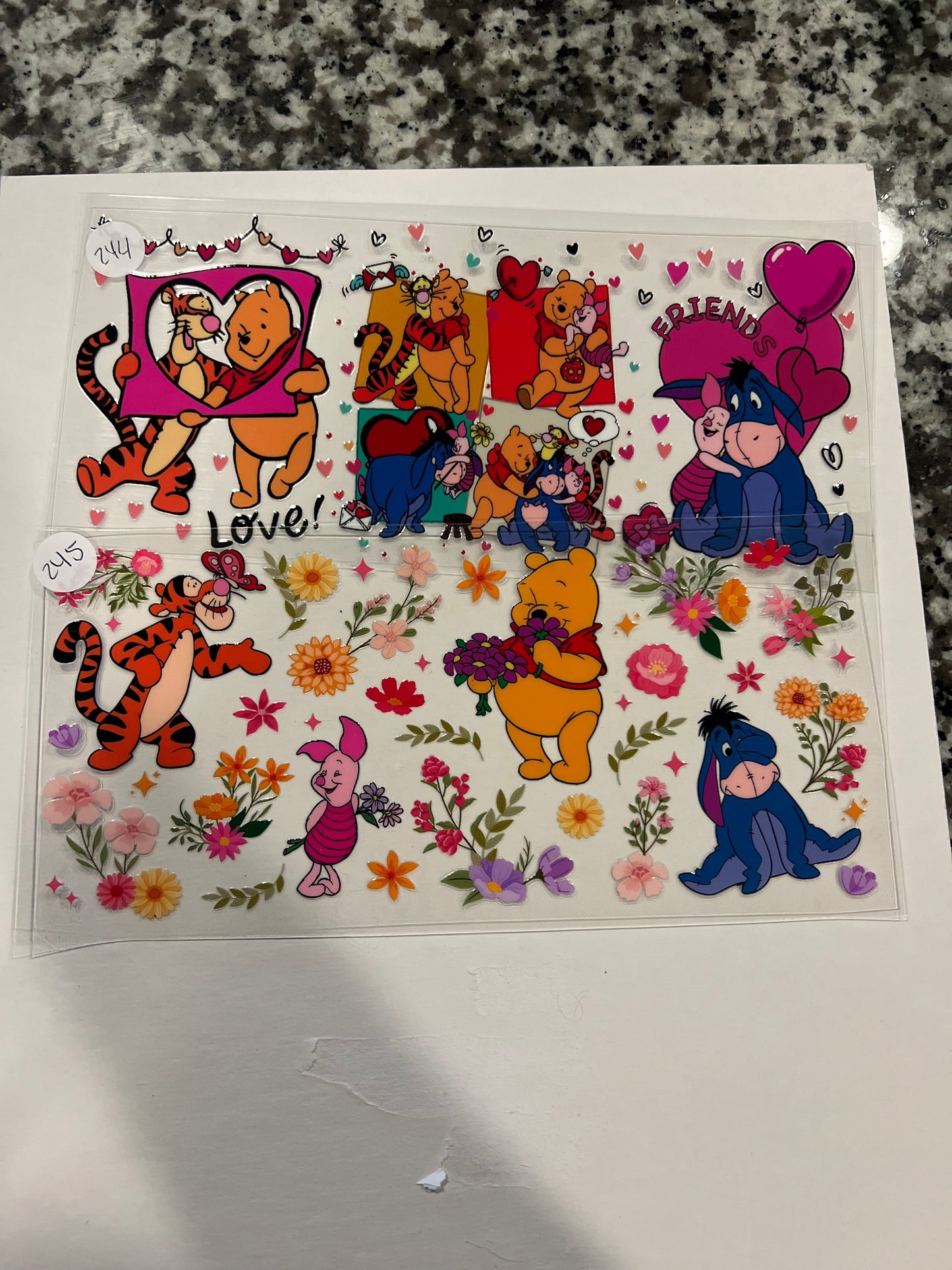 P o o h and Friends UVDTF Wraps