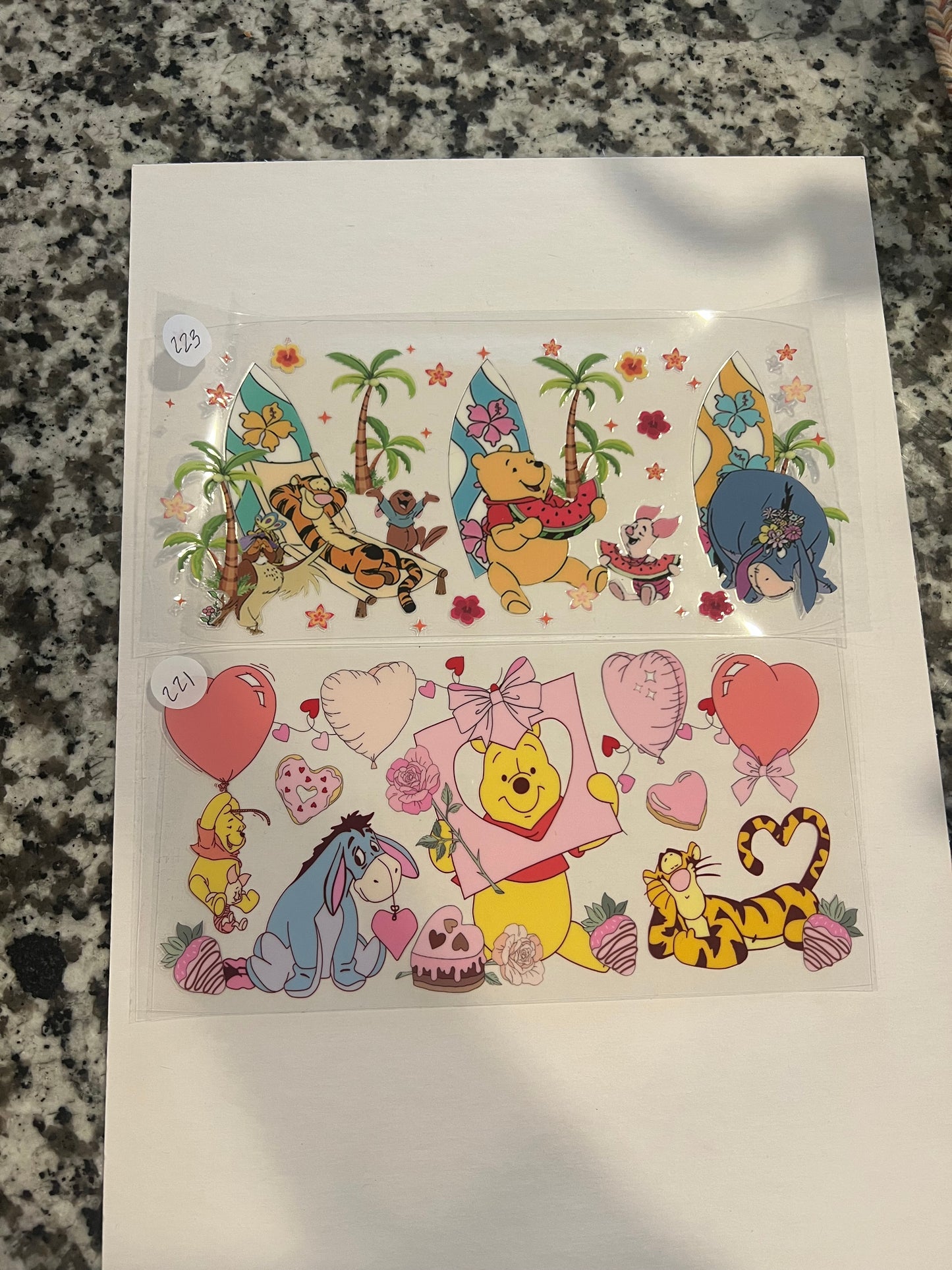 P o o h and Friends UVDTF Wraps