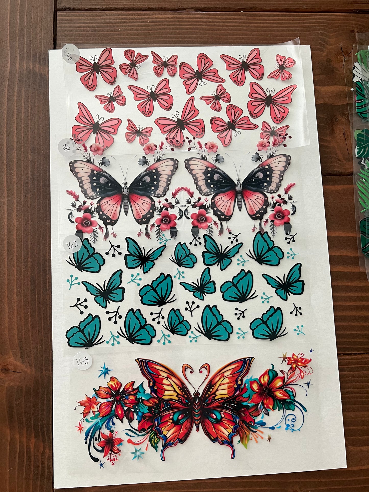 Butterfly and Floral UVDTF Wraps