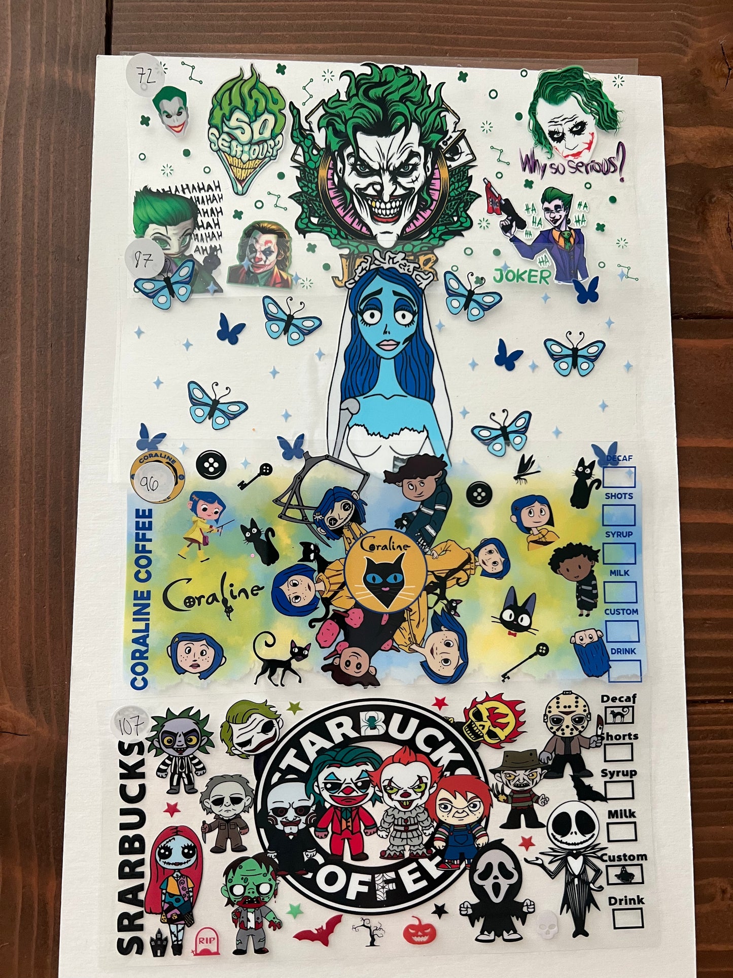 Horror/ Misc Character UVDTF Wraps