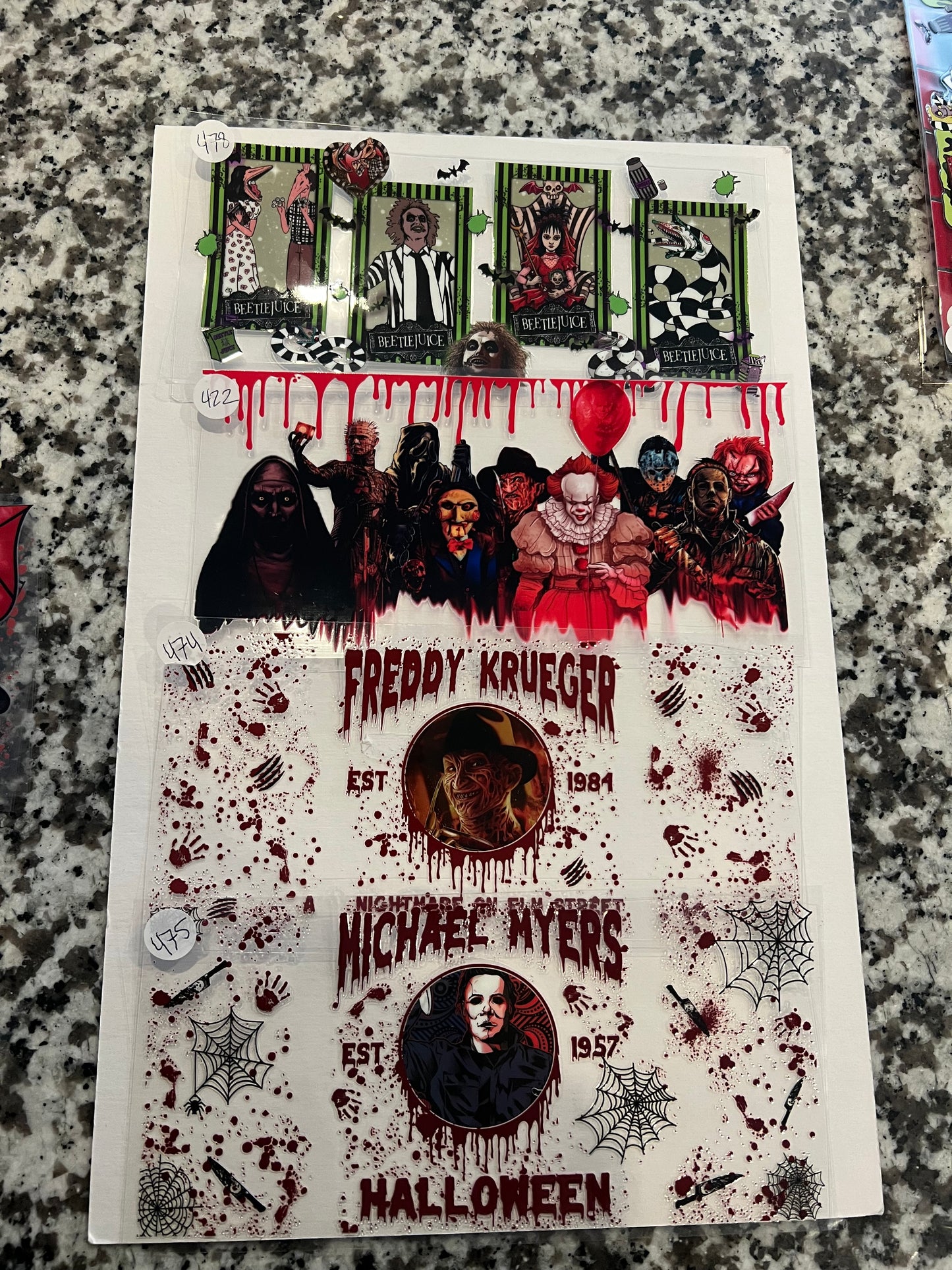 Horror/ Misc Character UVDTF Wraps